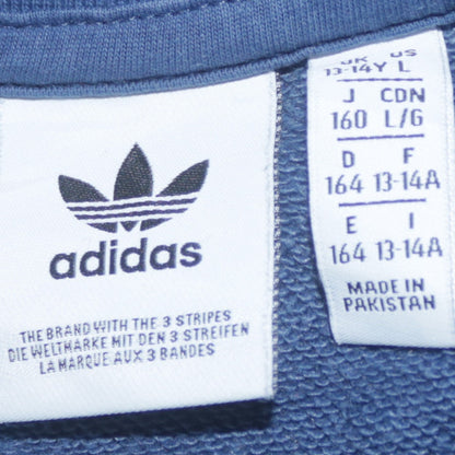 Additional view of adidas boys’ blue 13-14 years pullover crew neck logo sweatshirt