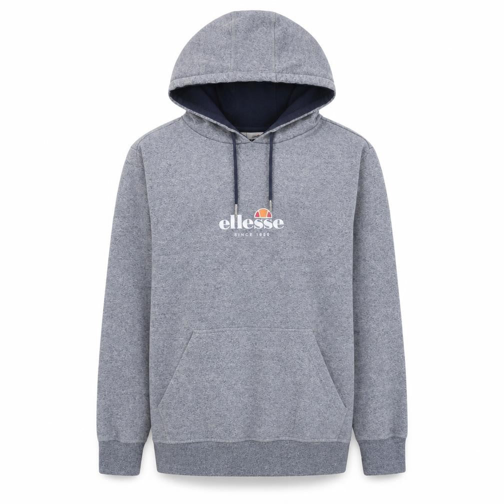 Ellesse Men Grey Pullover Hoodie M Regular Fit Logo Sportswear