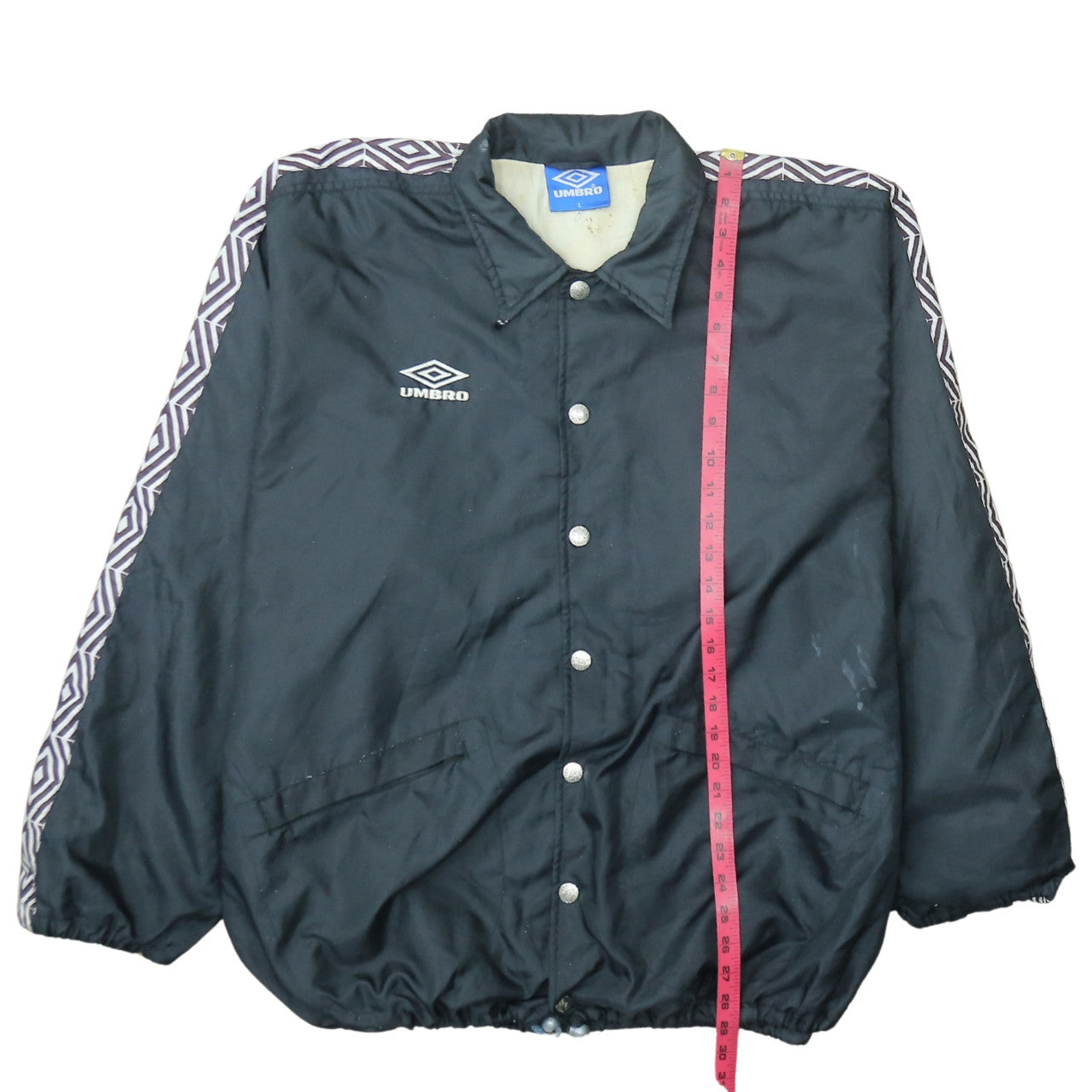 Umbro Men's Black L Lightweight Retro Windbreaker Sports Jacket