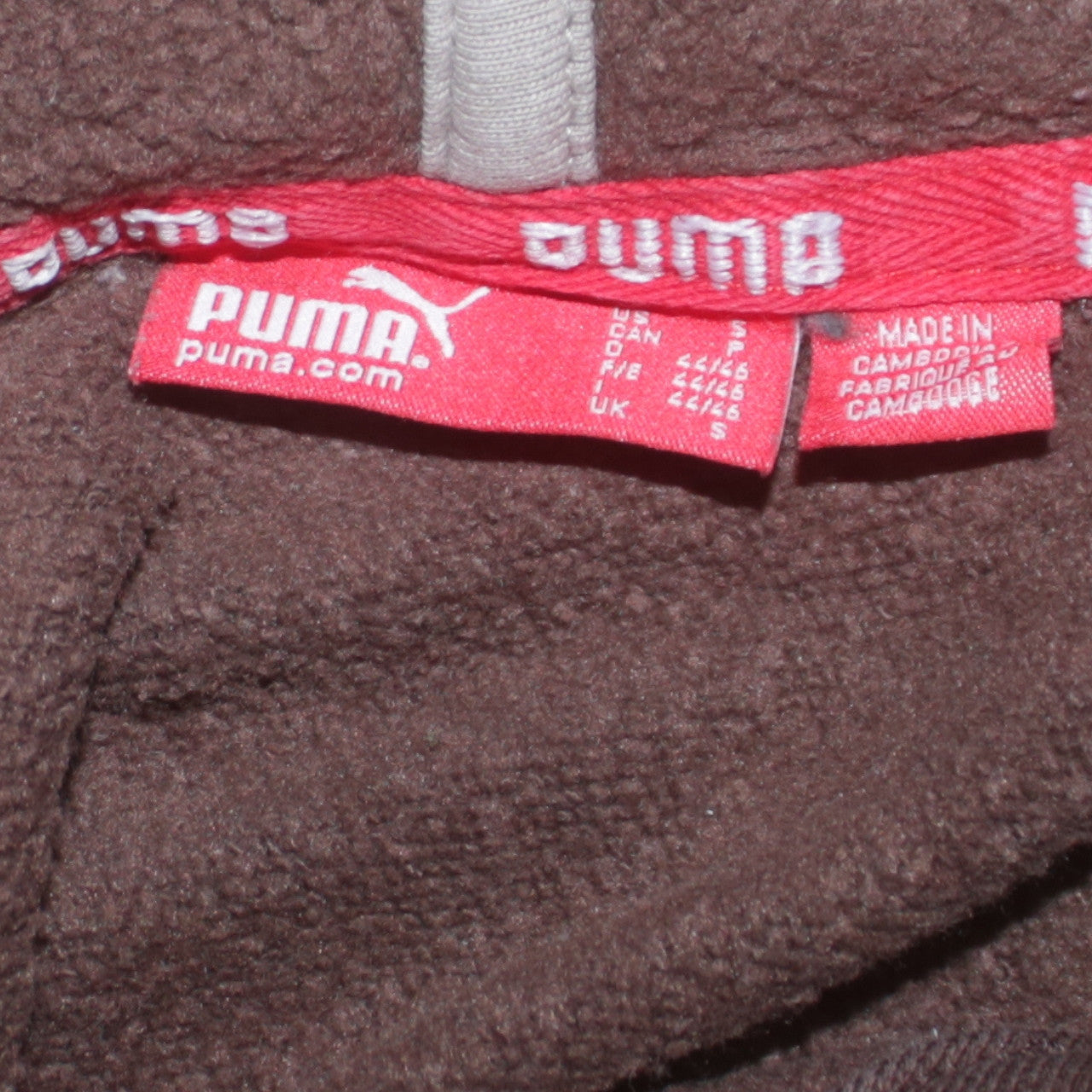 Puma Men's Brown Pullover Hoodie Size S Sports Fleece