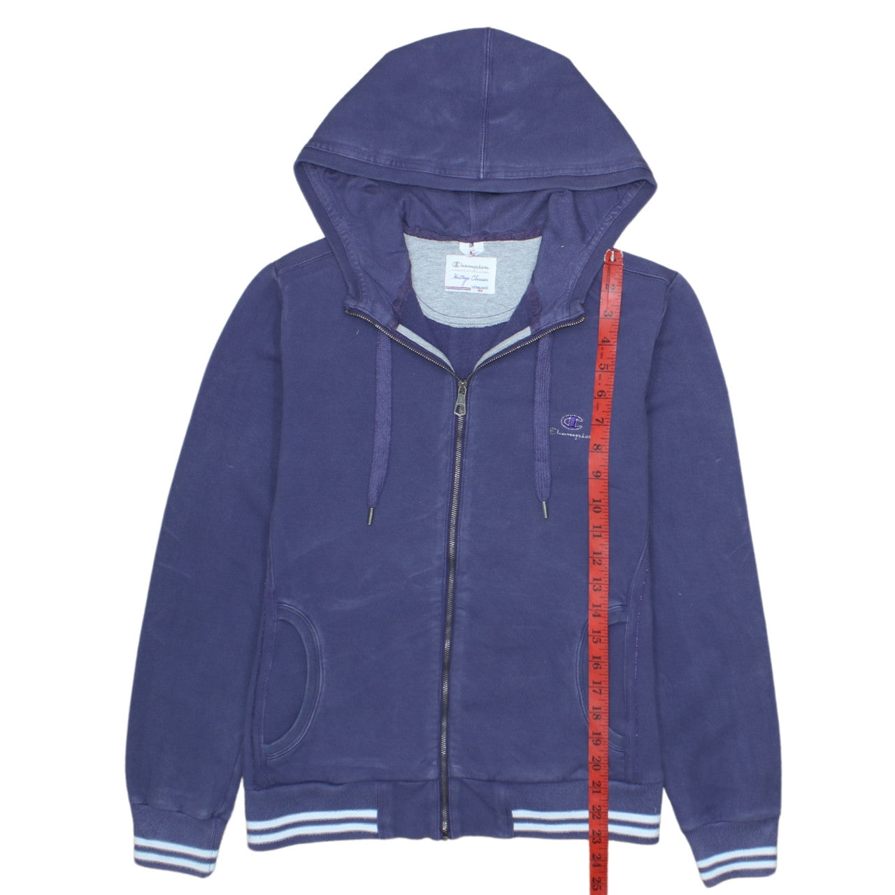 Champion Women's Blue Full Zip Hoodie Size L - Heritage Classics