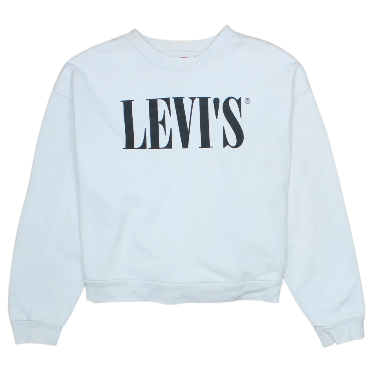 Levi's Womens White Pullover Sweatshirt Small Crew Neck Logo