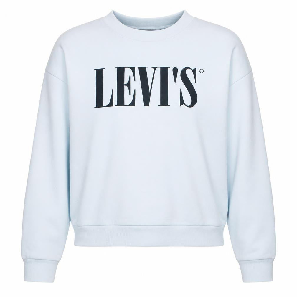 Levi's Womens White Pullover Sweatshirt Small Crew Neck Logo