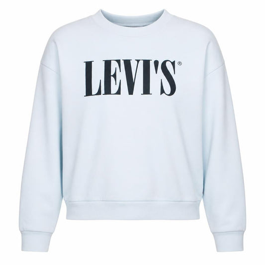 Levi's Womens White Pullover Sweatshirt Small Crew Neck Logo