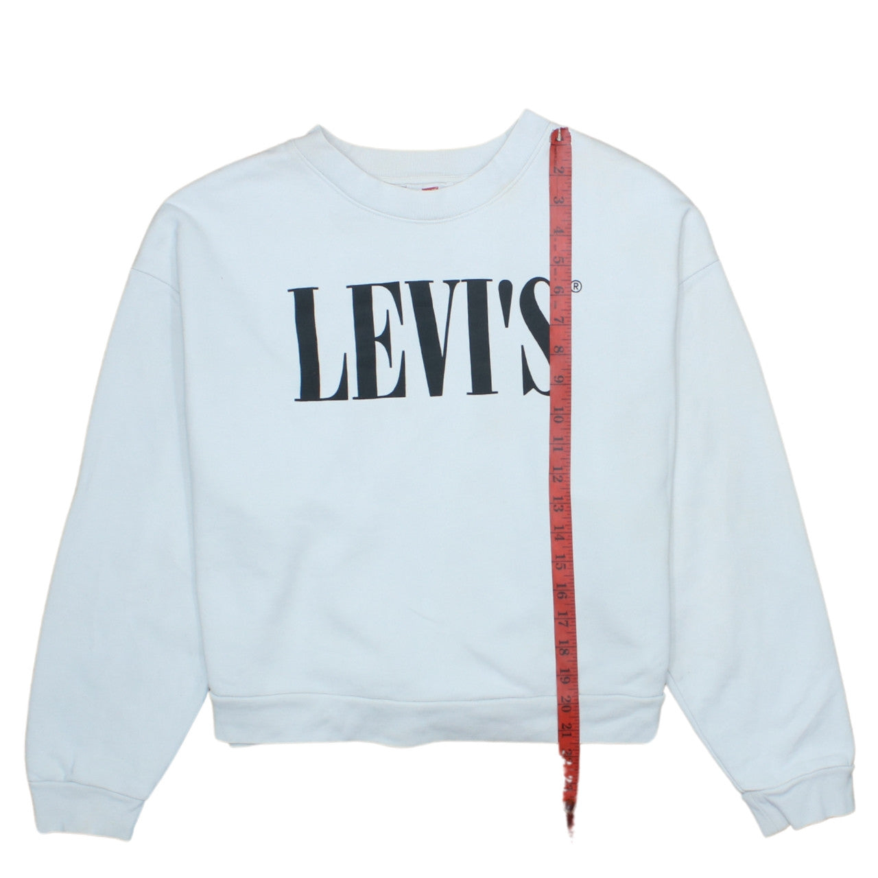 Levi's Womens White Pullover Sweatshirt Small Crew Neck Logo