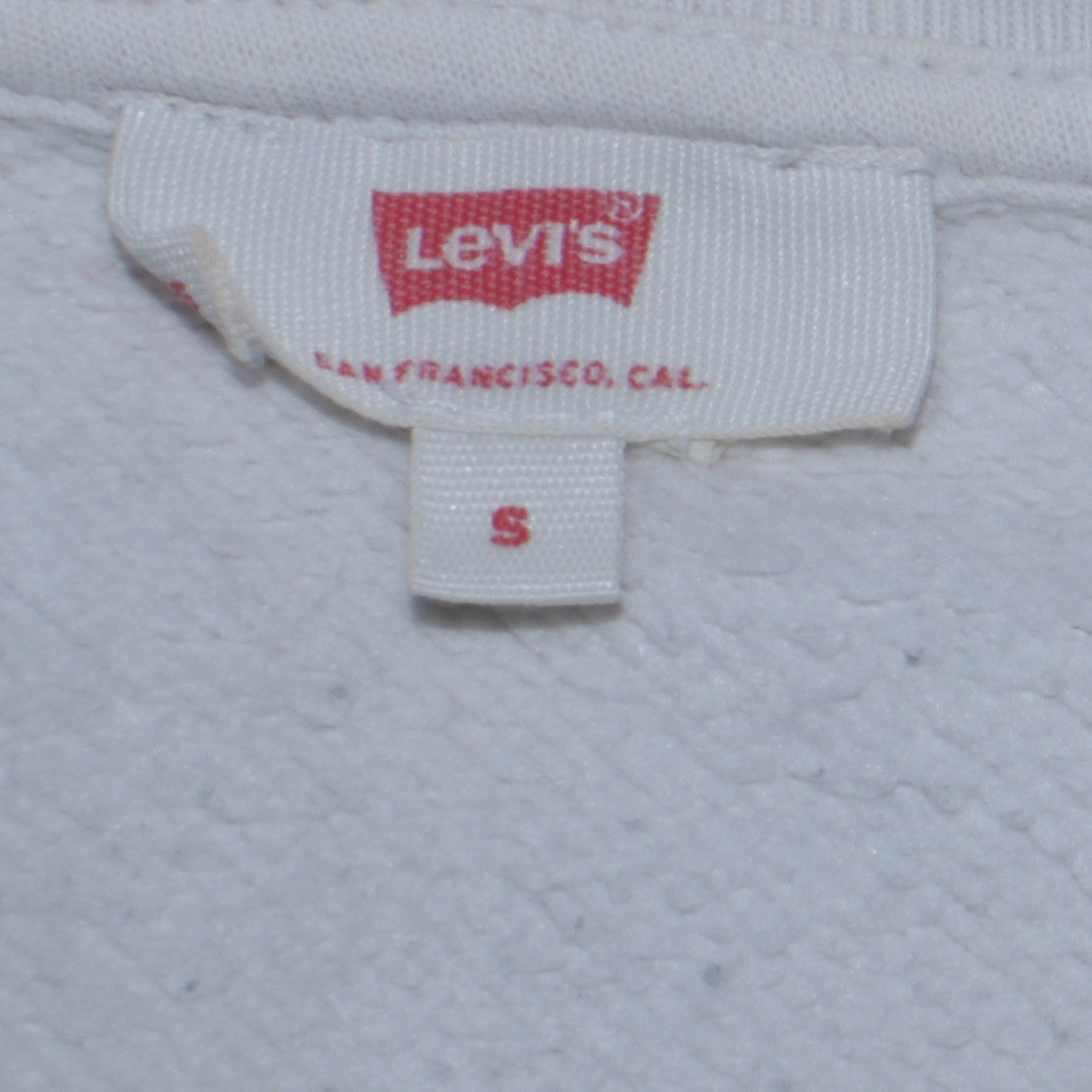 Levi's Womens White Pullover Sweatshirt Small Crew Neck Logo