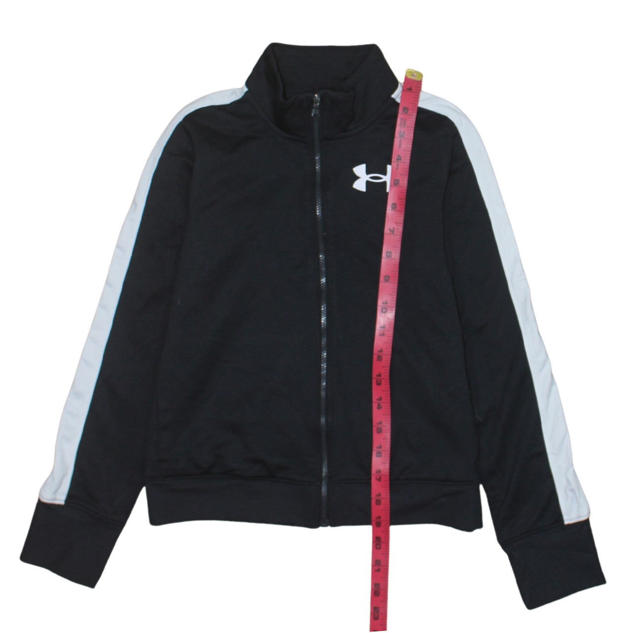 Under Armour Boys Black Full Zip Hoodie Track Sweatshirt Size M