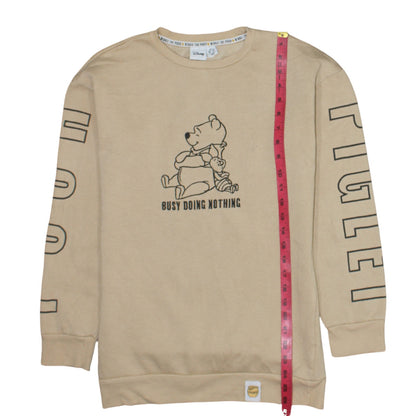 Close-up detail of Disney Women Beige Winnie the Pooh Pullover Sweatshirt XS