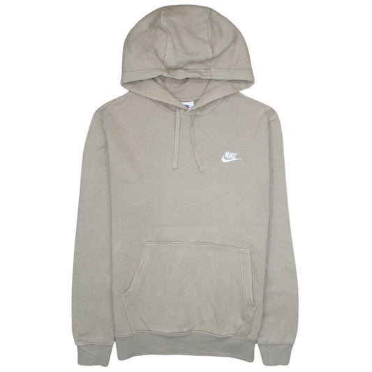 Nike Men Beige Pullover Hoodie Small Regular Fit Fleece Sweatshirt
