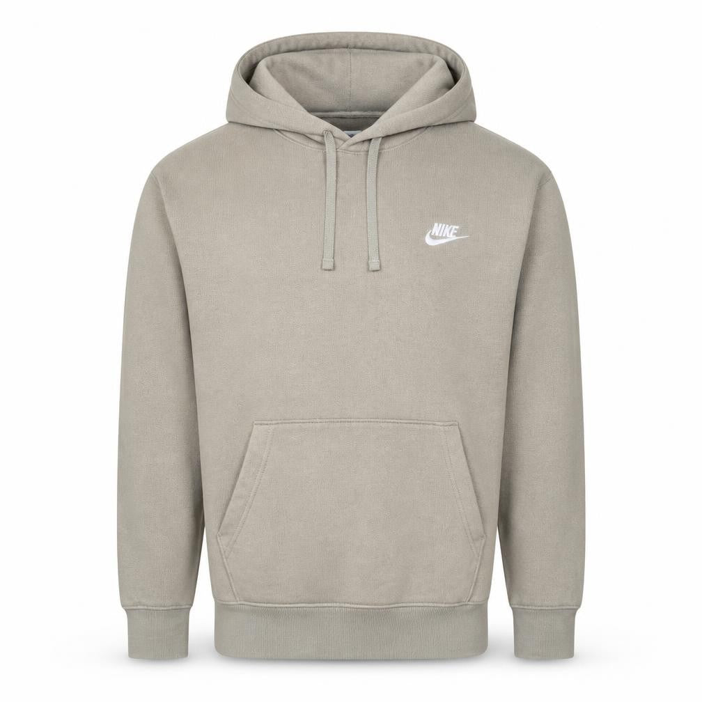 Nike Men Beige Pullover Hoodie Small Regular Fit Fleece Sweatshirt
