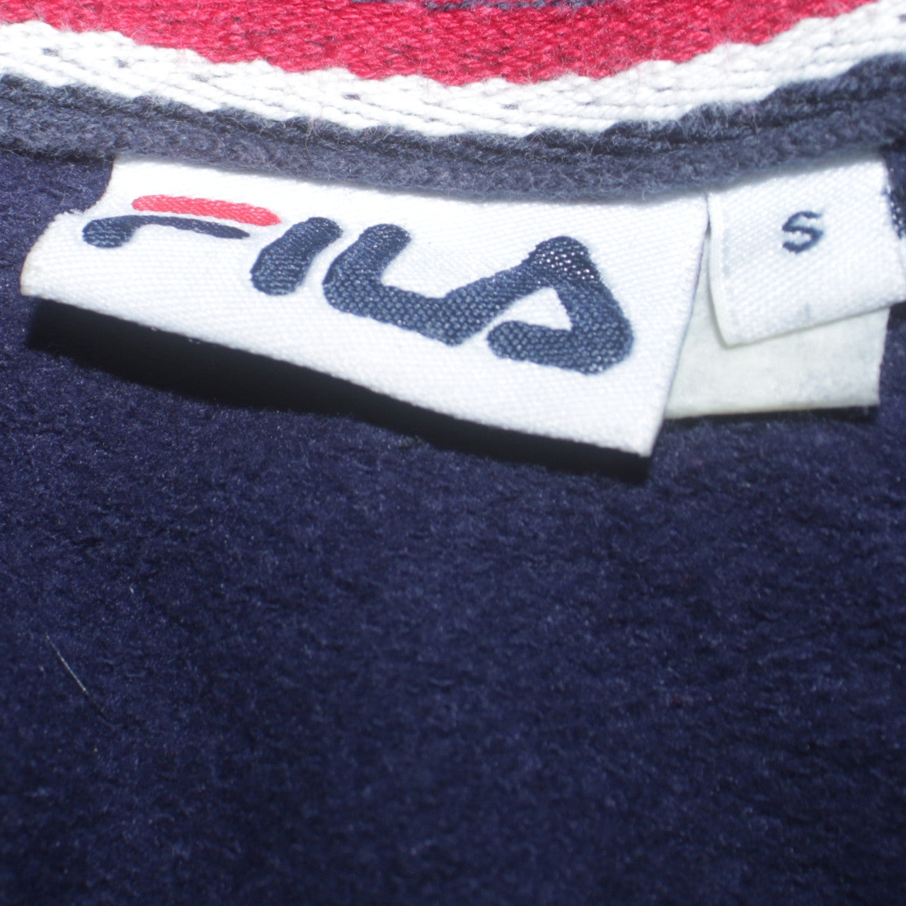 FILA Men's Blue Pullover Hoodie Small Logo Sportswear Sweatshirt