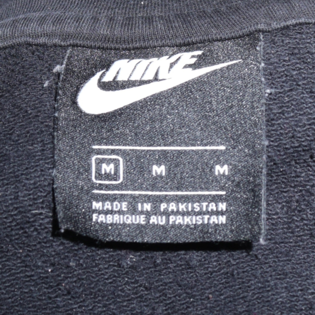 Nike Men's Black Full Zip Hoodie Size M Cotton Fleece Sweatshirt