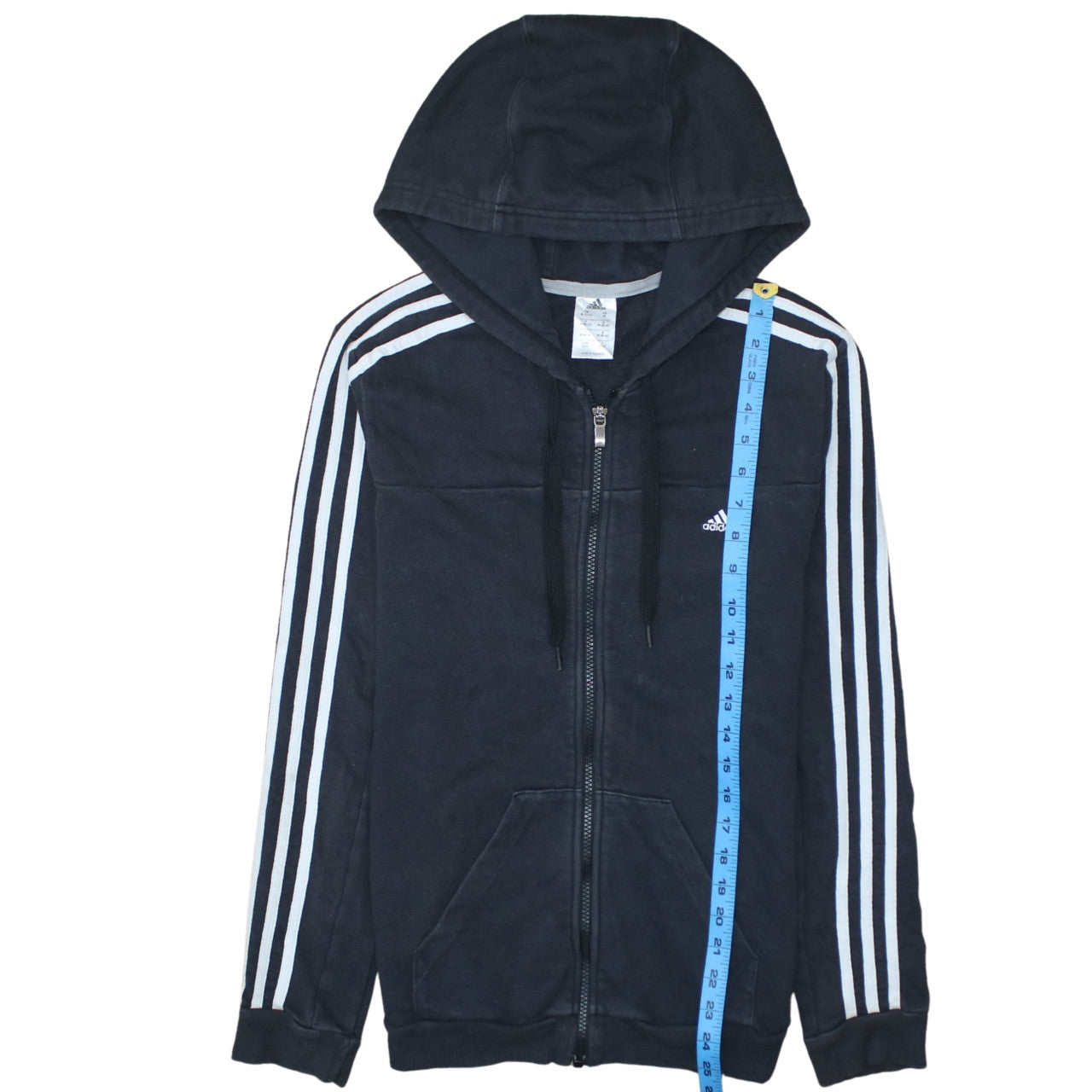 Adidas Women Black Full Zip Hoodie M 12-14 Hooded Sportswear