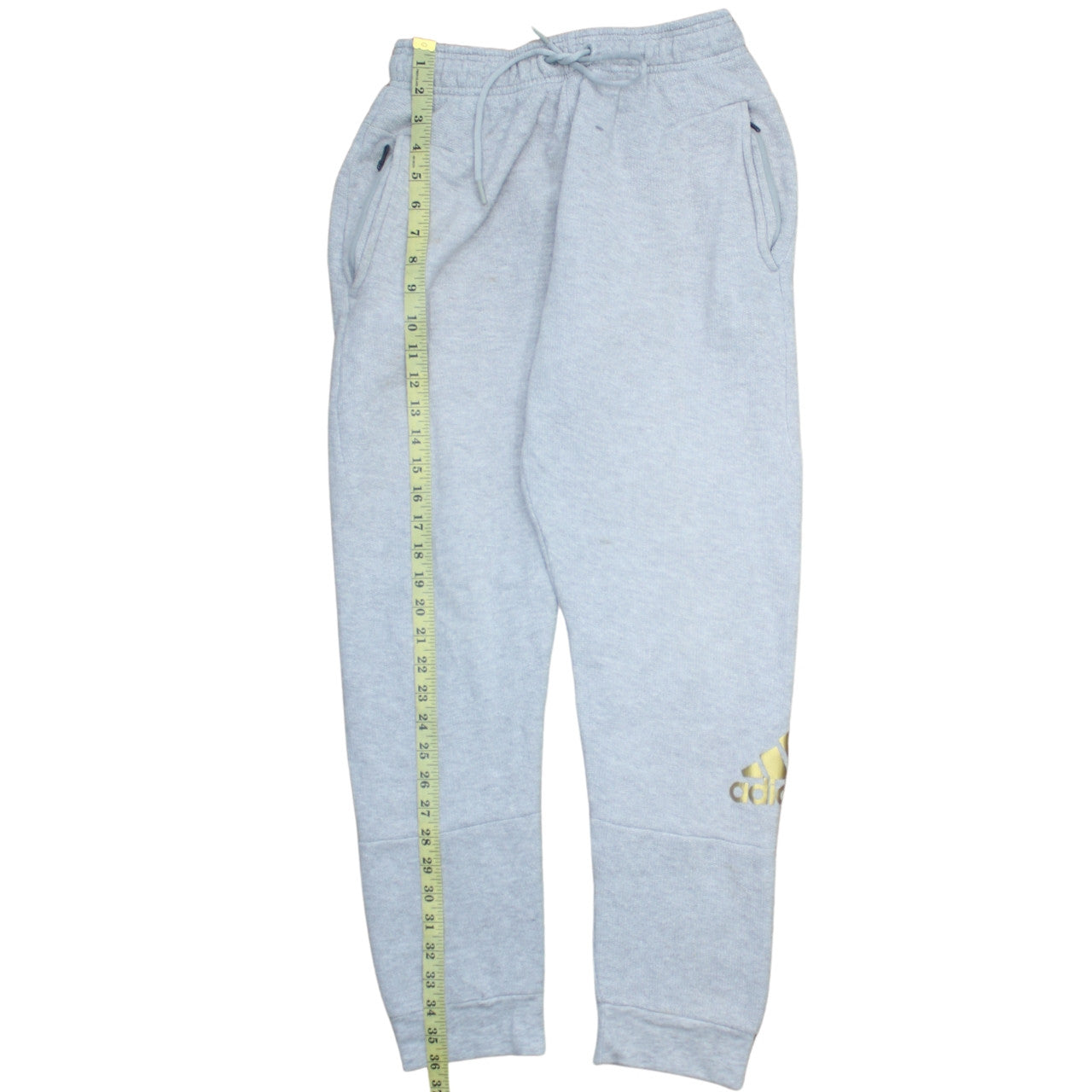 Adidas Women Light Grey Sweatpants Jogger M Drawstring Pockets