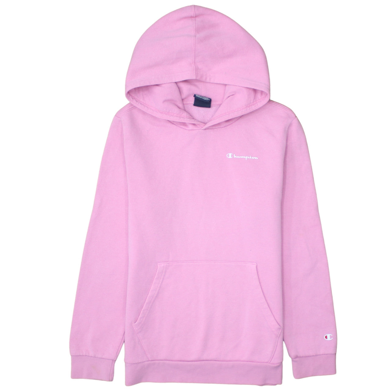 Champion Girls Pink Pullover Hoodie 13-14 Years Fleece Lined Logo Sweatshirt