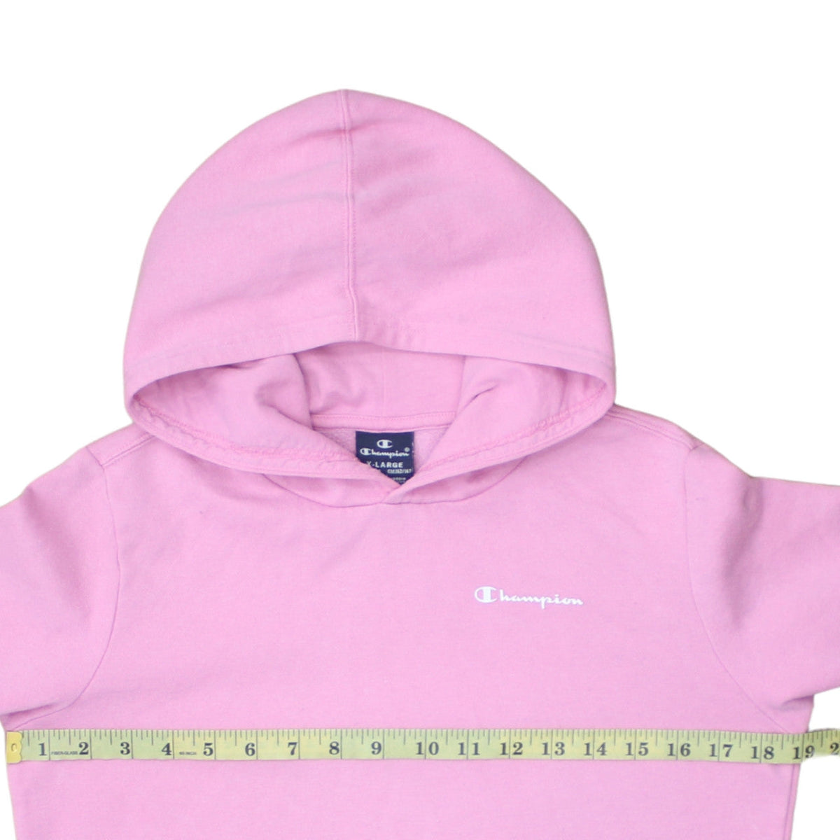 Champion Girls Pink Pullover Hoodie 13-14 Years Fleece Lined Logo Sweatshirt