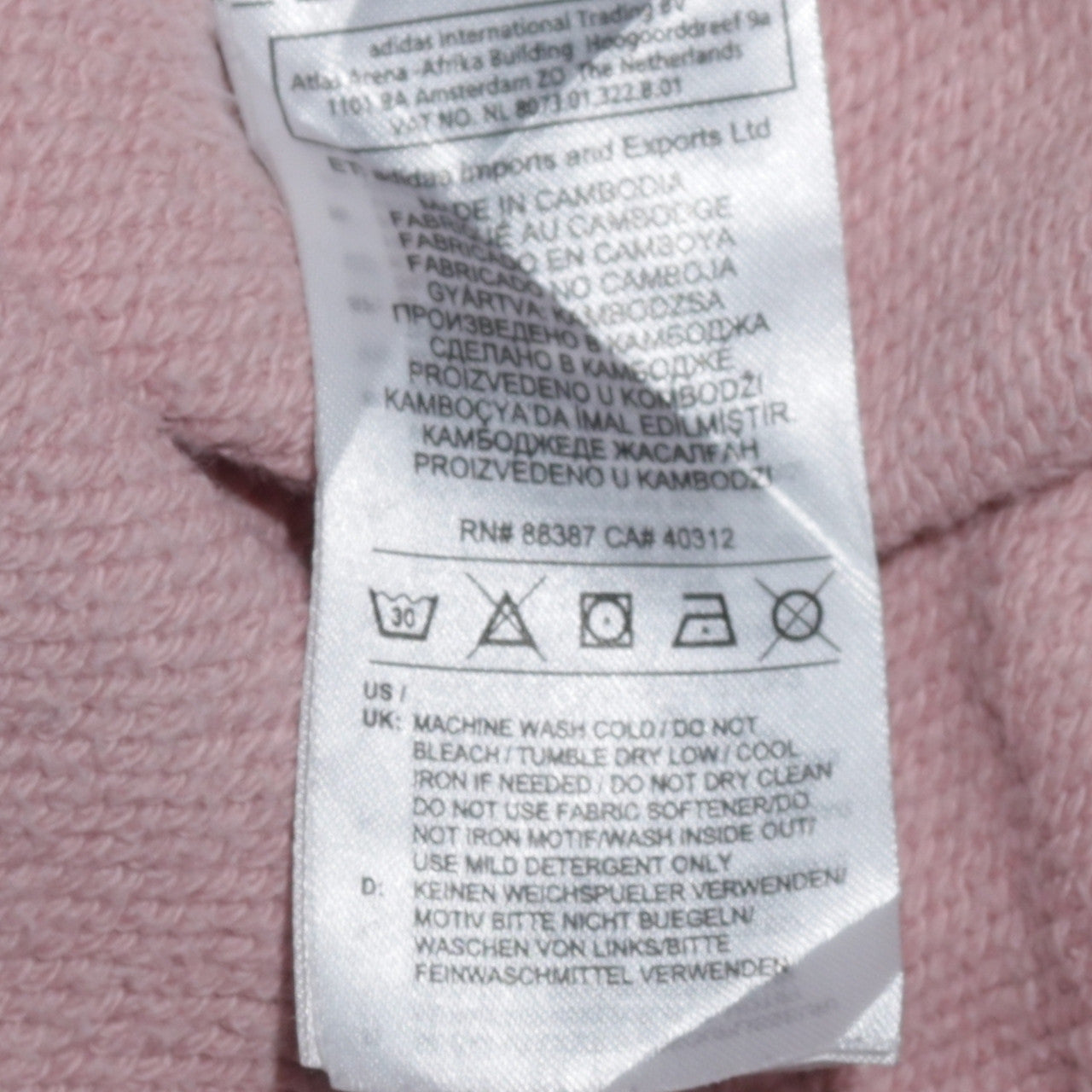 Adidas Womens Pink Crew Neck Pullover Sweatshirt UK 6 XS Logo Print