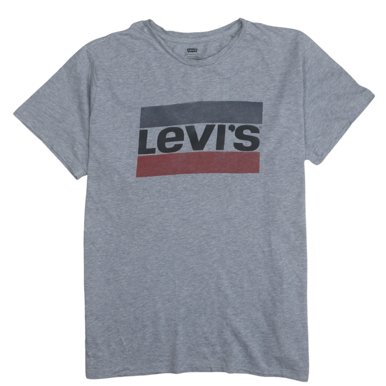Levi's Men's Grey Graphic Logo Crew Neck Cotton T-Shirt L