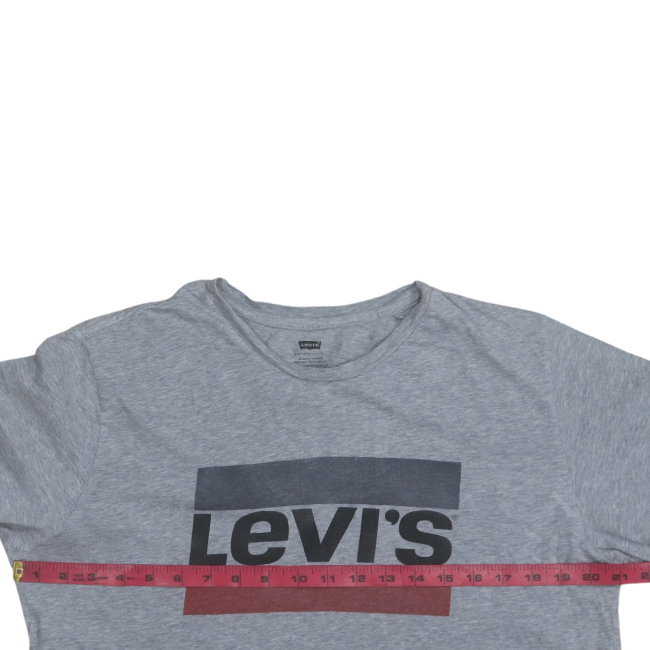 Levi's Men's Grey Graphic Logo Crew Neck Cotton T-Shirt L