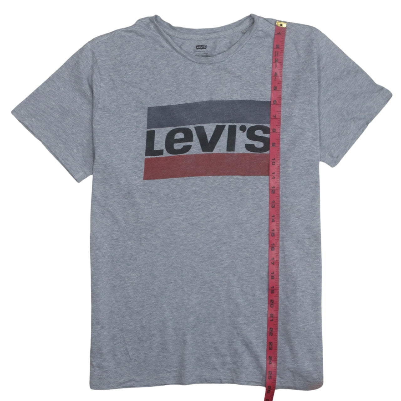 Levi's Men's Grey Graphic Logo Crew Neck Cotton T-Shirt L