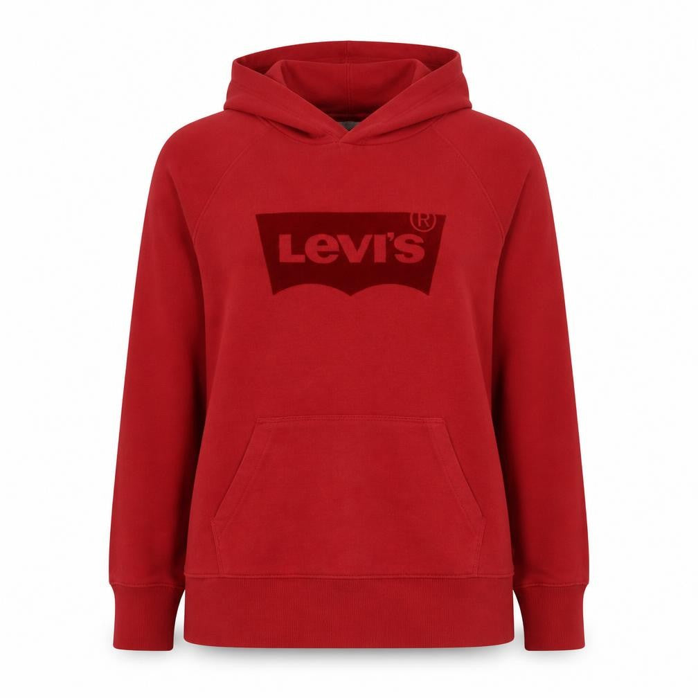 Levi's Red Hoodie Medium Cotton Logo Pullover for Women