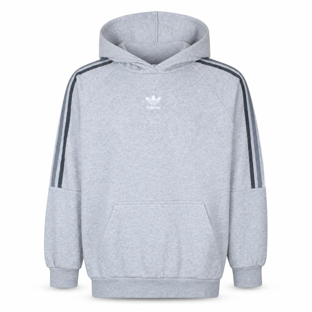 Adidas Mens Grey Pullover Hoodie Small Logo Fleece Sweatshirt