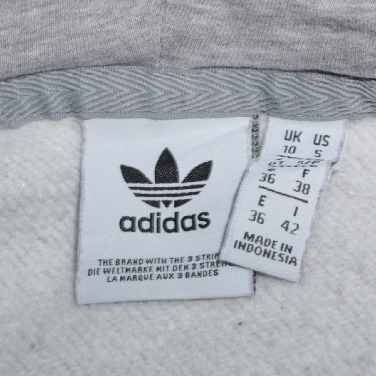 Adidas Mens Grey Pullover Hoodie Small Logo Fleece Sweatshirt