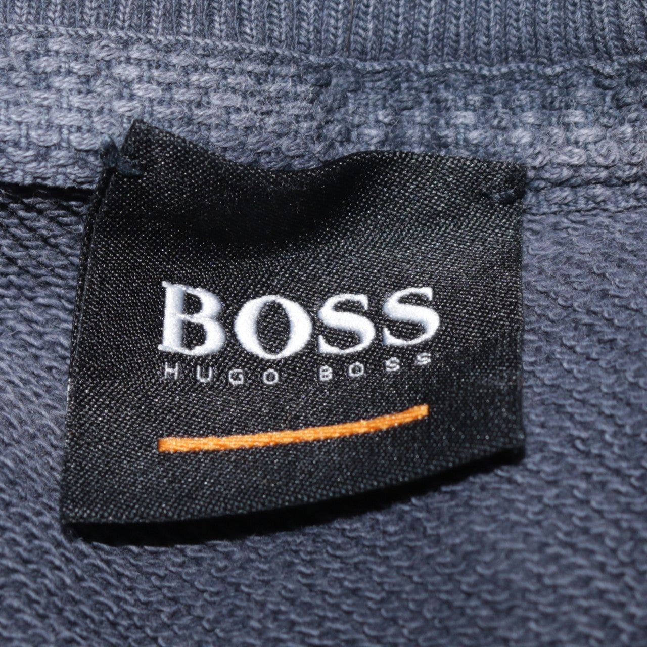 Hugo Boss Men's Blue Logo Crew Neck Cotton Sweatshirt Size M