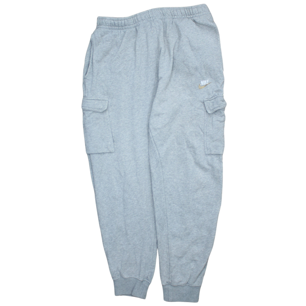Nike Women's Grey Cargo Jogger Trousers Large Fleece Regular Fit