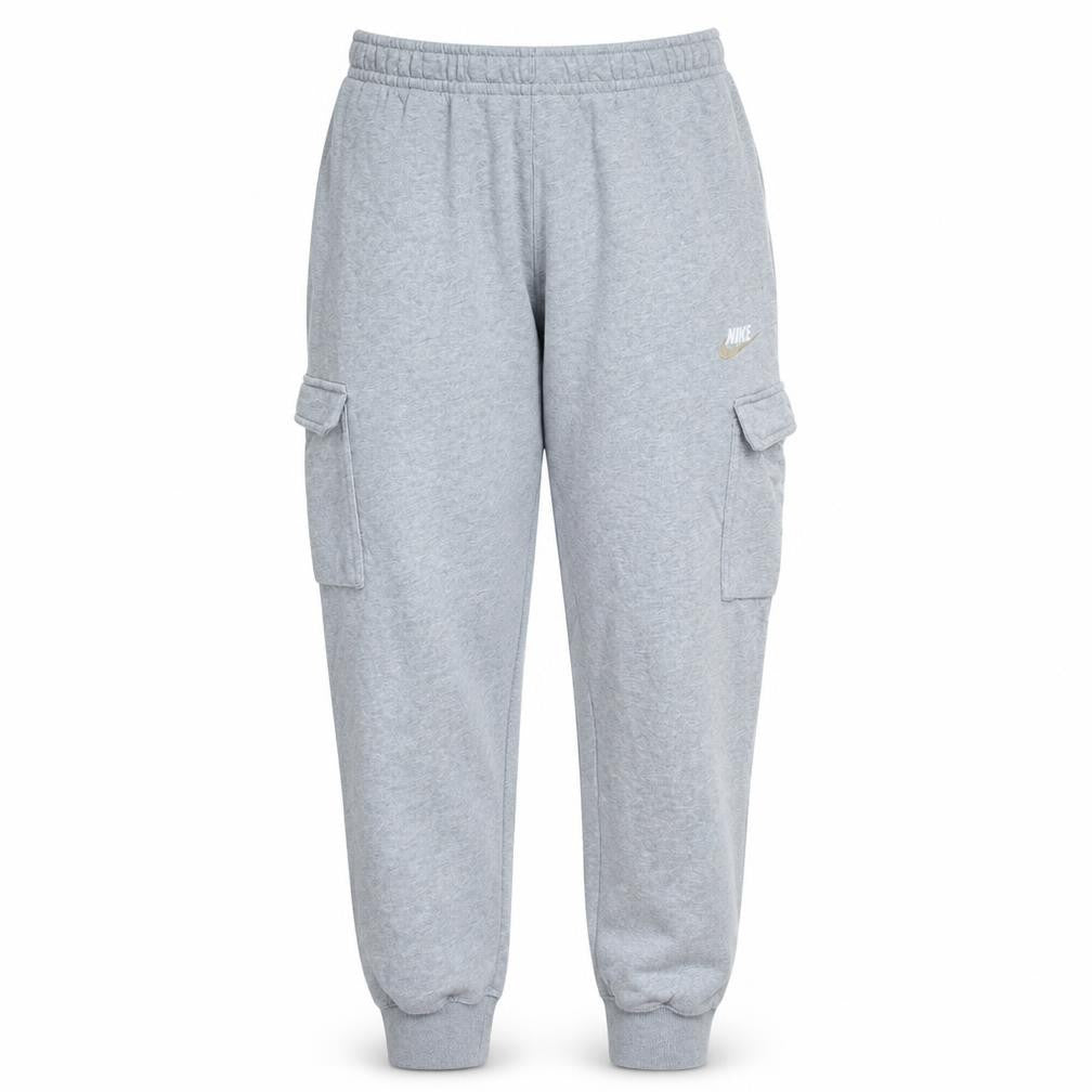 Nike Women's Grey Cargo Jogger Trousers Large Fleece Regular Fit