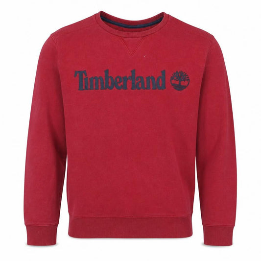 Timberland Men's Red XL Pullover Crew Neck Logo Sweatshirt