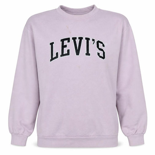 Levi's Womens Lilac Logo Pullover Sweatshirt L Crew Neck