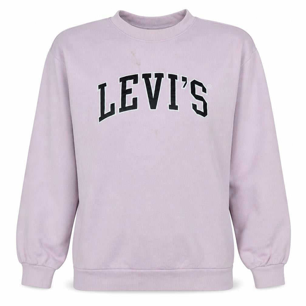 Levi's Womens Lilac Logo Pullover Sweatshirt L Crew Neck