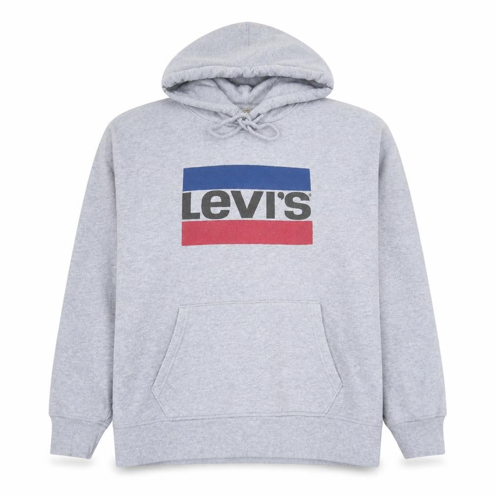Levi's Men's Grey XL Pullover Hoodie with Logo Print
