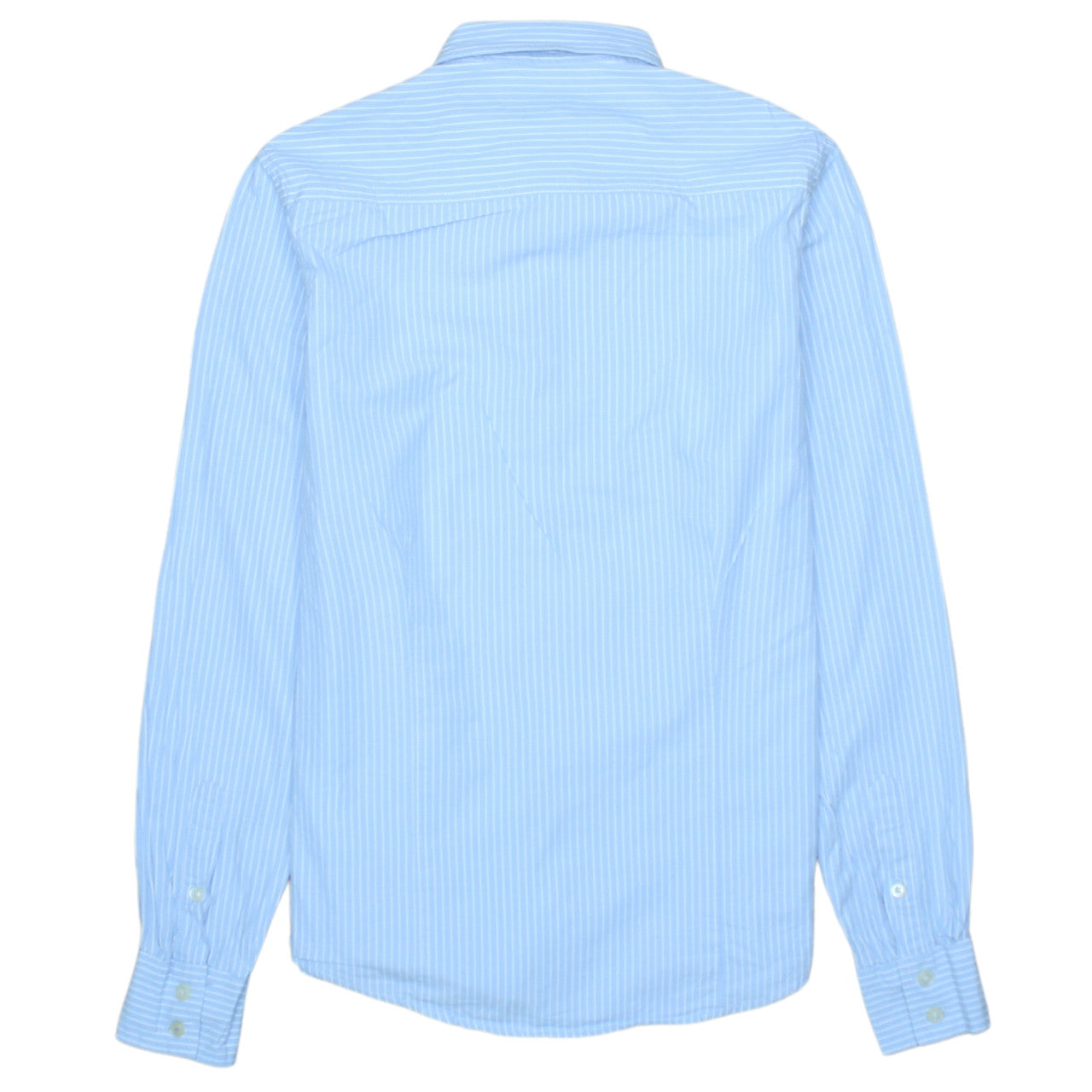 Napapijri Men's Blue Striped Button-Down Cotton Shirt Size S
