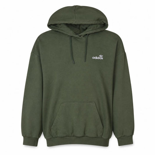 Adidas Womens Green Pullover Hoodie Size 12 Logo Print Casual Sweatshirt