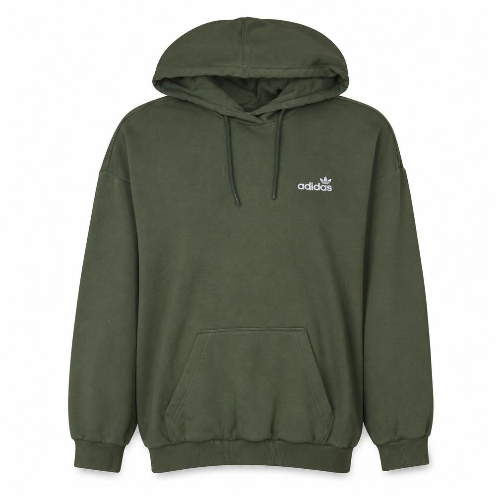 Adidas Womens Green Pullover Hoodie Size 12 Logo Print Casual Sweatshirt