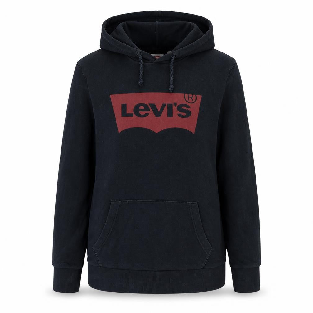 Levi's Womens Black Medium Pullover Hoodie with Logo Print