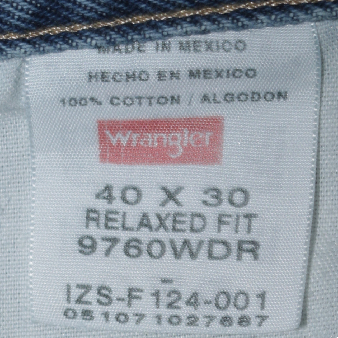 Wrangler Men's Blue Relaxed Fit Straight Leg Denim Jeans 40x30