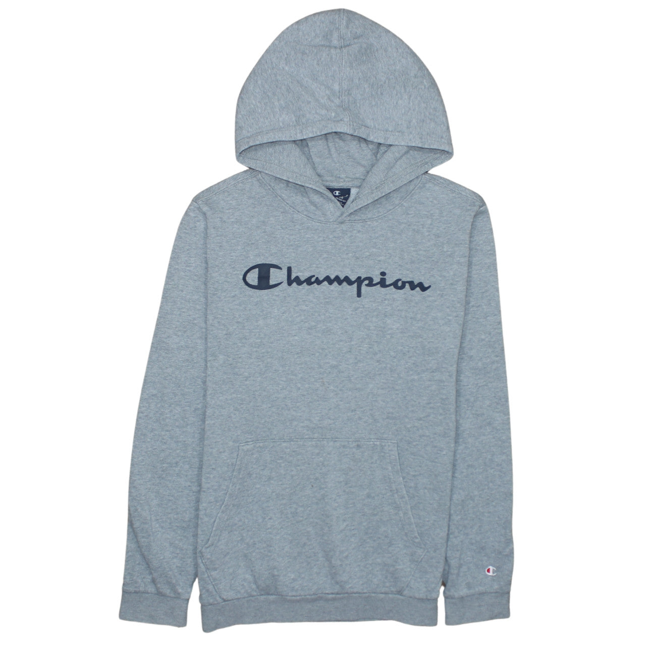 Champion Boys Grey Pullover Hoodie XL 13-14 Years Cotton Blend Logo Sweatshirt