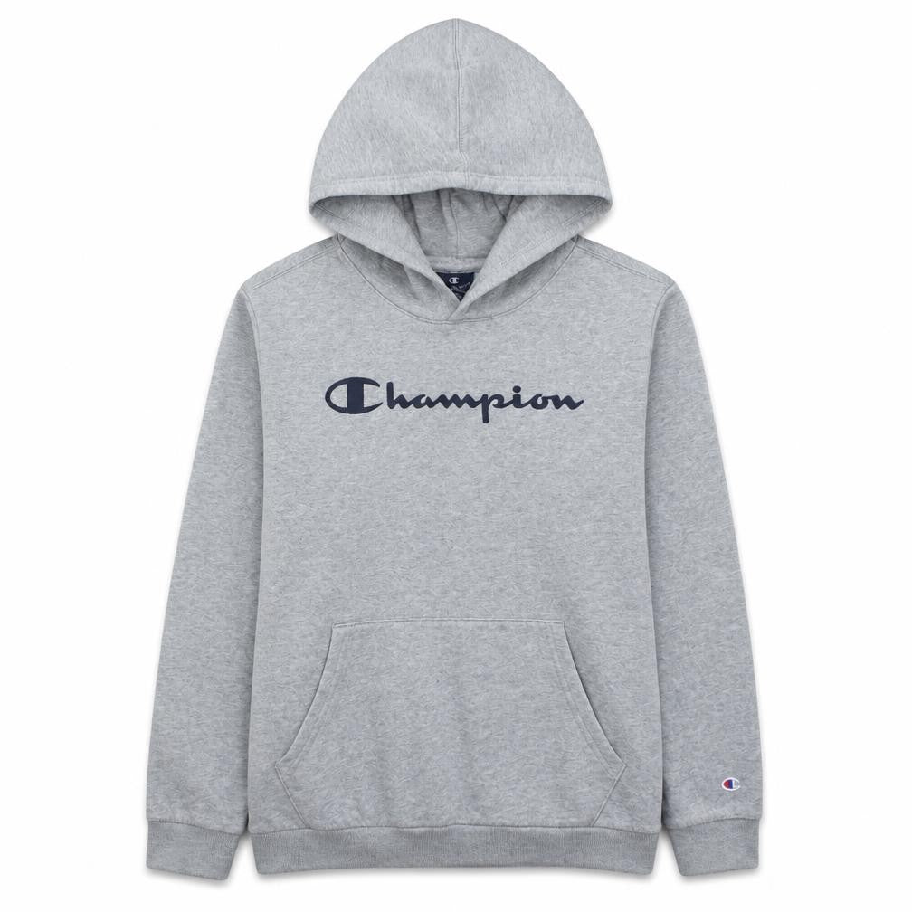 Champion Boys Grey Pullover Hoodie XL 13-14 Years Cotton Blend Logo Sweatshirt