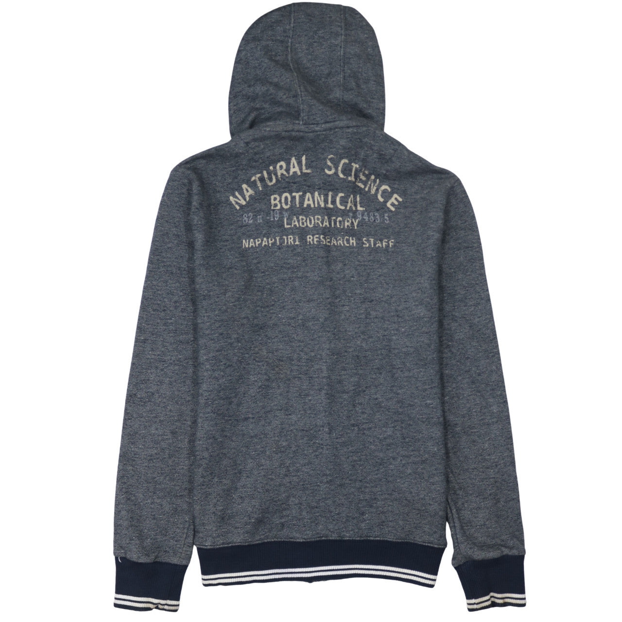 Napapijri Men's Grey Full Zip Hoodie XL Logo Outdoor Style