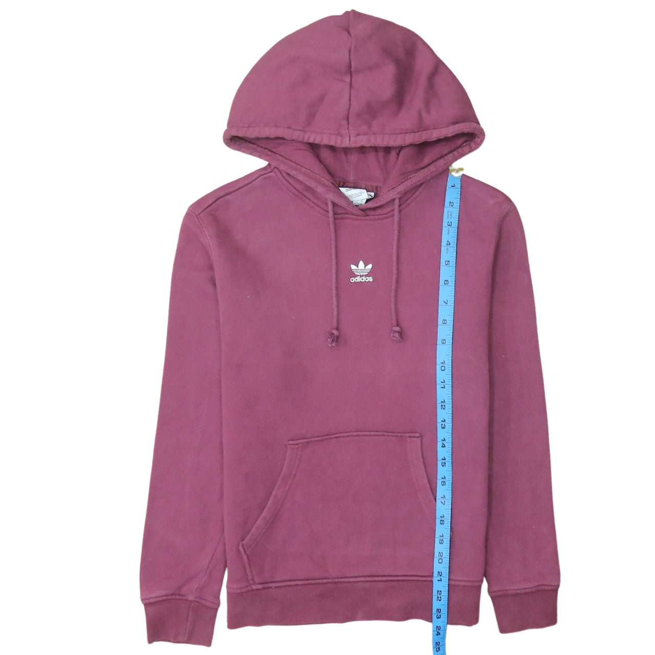 Adidas Womens Burgundy Hoodie UK 8 Pullover Cotton Casual Sweatshirt