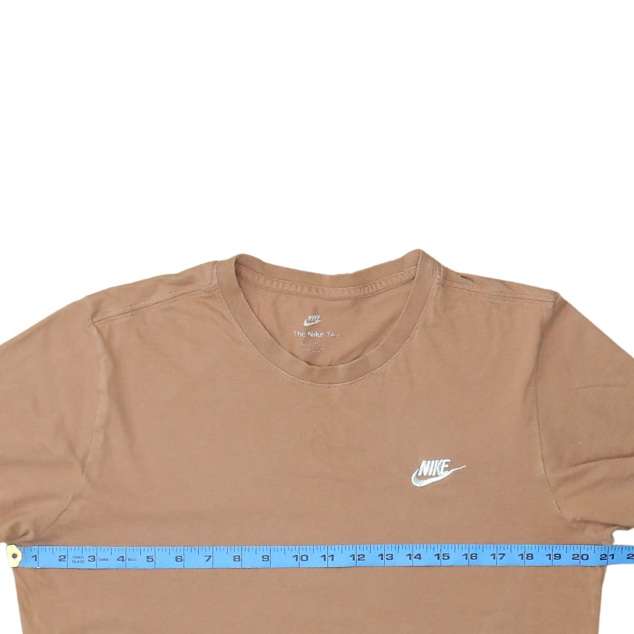 Nike Men's Beige Cotton Crew Neck Short Sleeve T-Shirt Size M