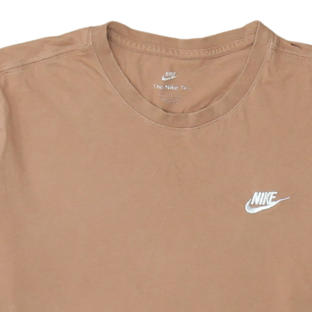 Nike Men's Beige Cotton Crew Neck Short Sleeve T-Shirt Size M
