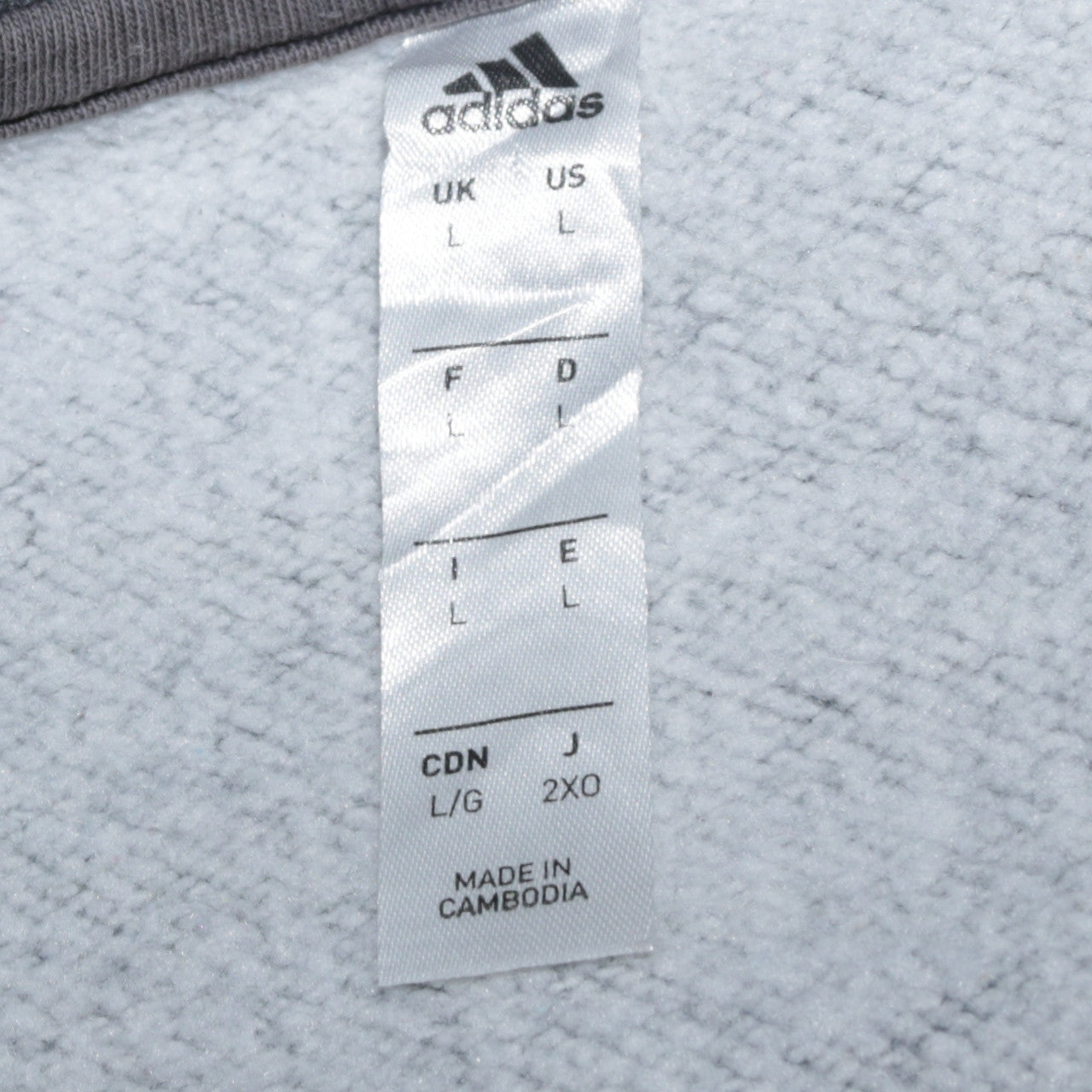 Adidas Men’s Grey Crew Neck Fleece Sweatshirt L Regular Fit