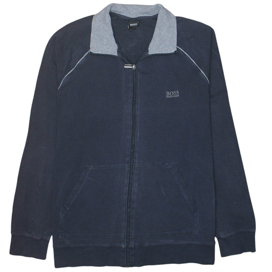 Hugo Boss Men's Blue Full Zip Collared Sweatshirt Size L