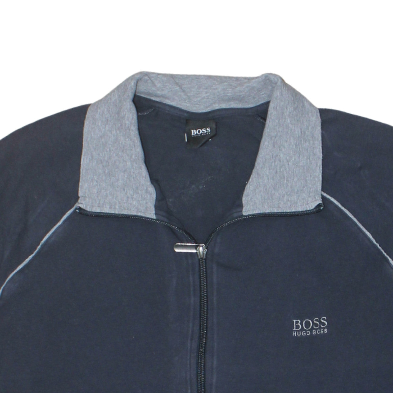 Hugo Boss Men's Blue Full Zip Collared Sweatshirt Size L