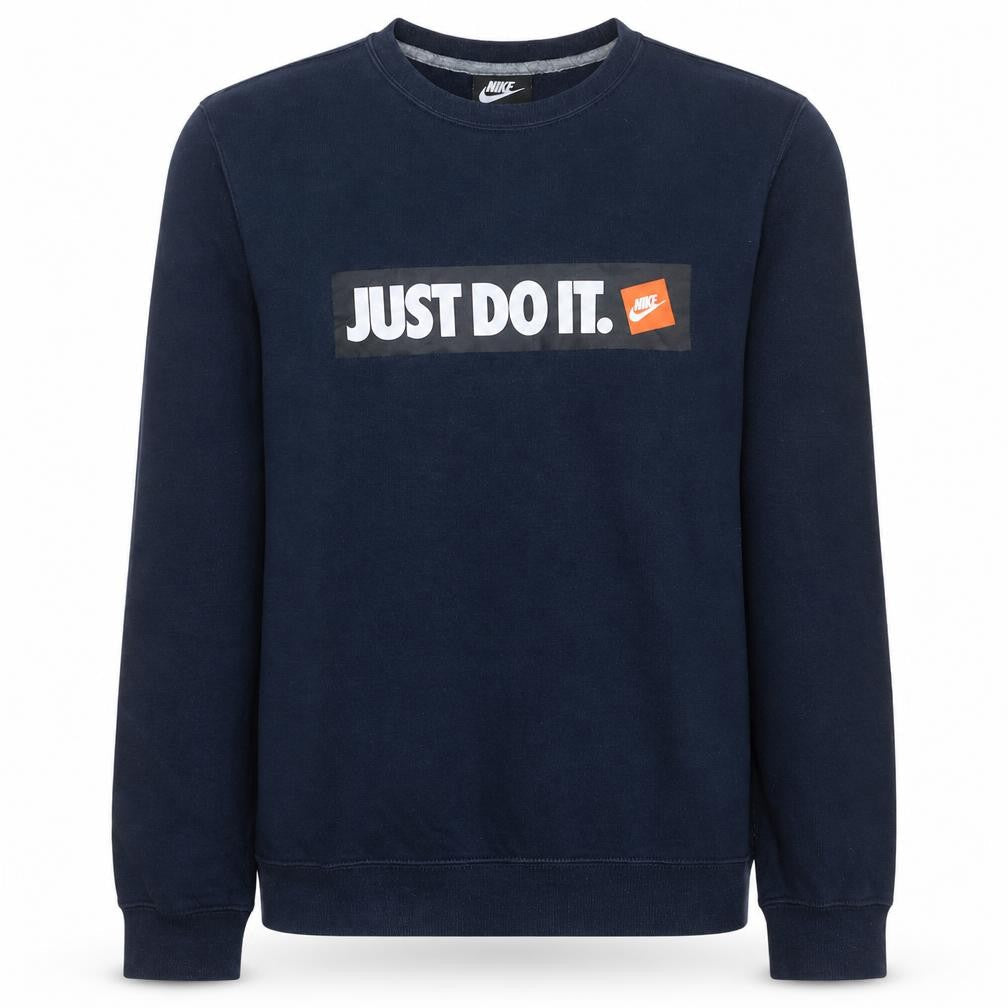 Nike Men's Blue Just Do It Crew Neck Pullover Sweatshirt Size S