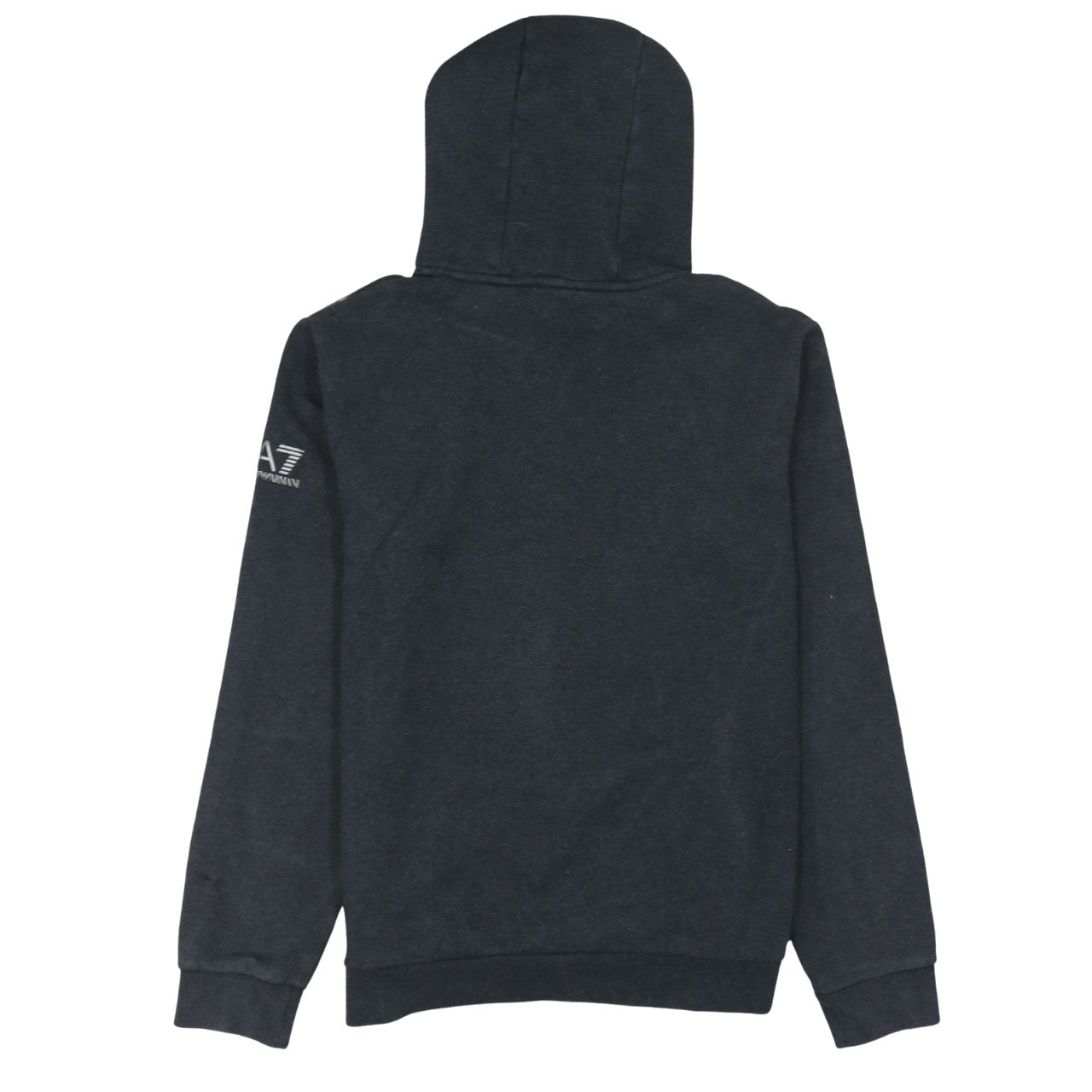 Emporio Armani EA7 Mens Black Pullover Hoodie Size M Graphic Logo Fleece